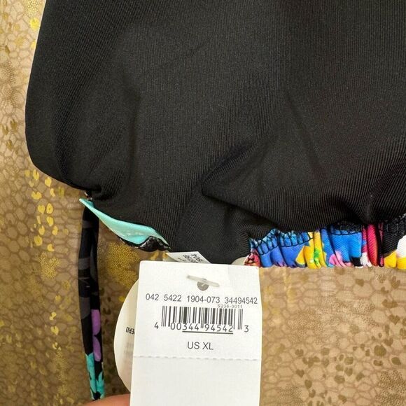 American Eagle X Naito Black Tropical Floral String Bikini Swim Top XL NWT - Picture 5 of 6